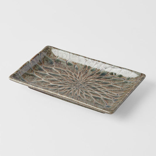 Sushi Plate 22cm Forest Green Net Design - Main product image