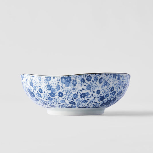 Bowl Organic 16.5cm Blue Daisy Glaze - Main product image