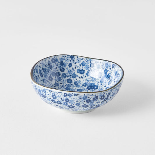 Sauce Dish Organic 11cm Blue Daisy Glaze - Main product image