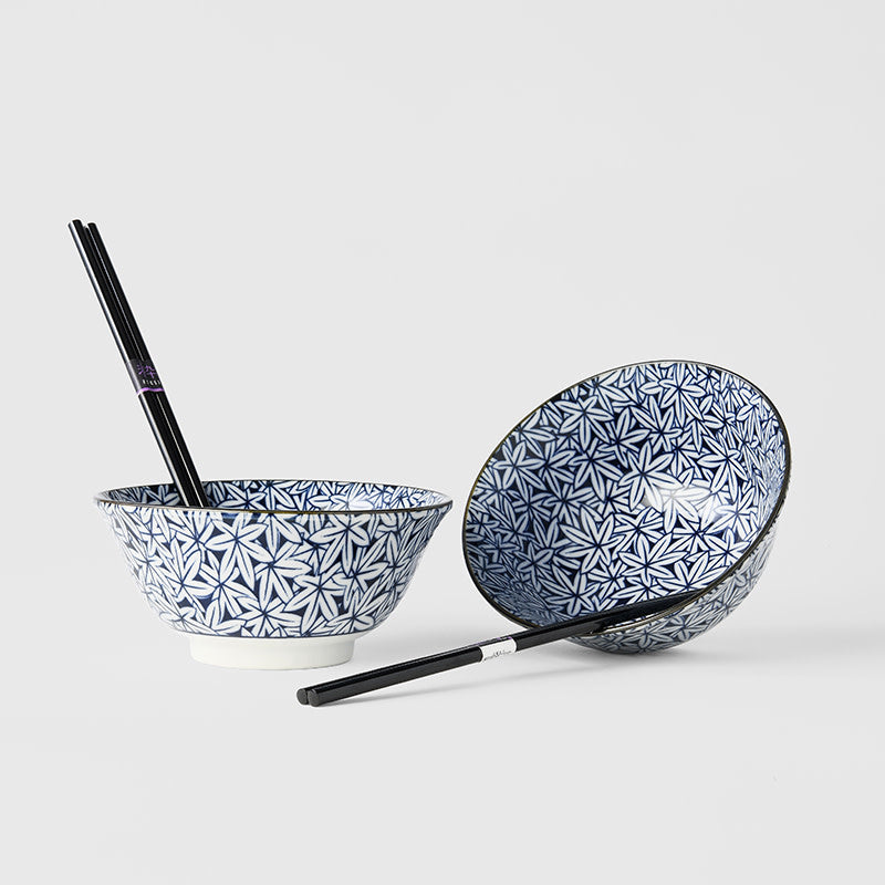 Bowl Set 2pcs with Chopsticks Maple Leaf Design - Product image 3
