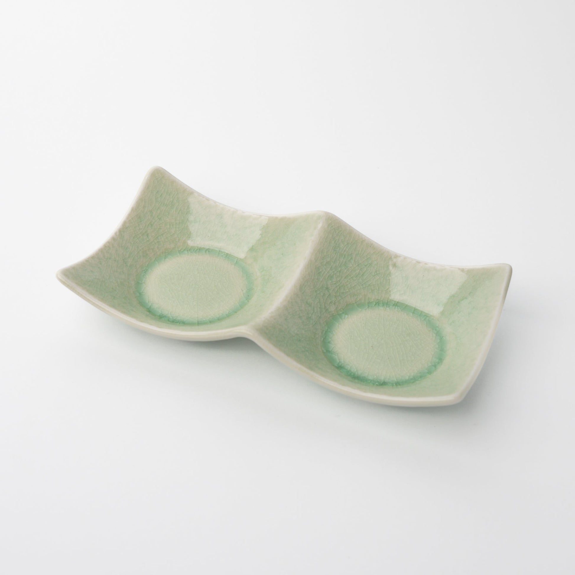 Two Section Sauce Dish Celadon Glaze - Main product image