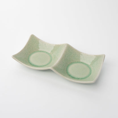 Two Section Sauce Dish Celadon Glaze - Main product image