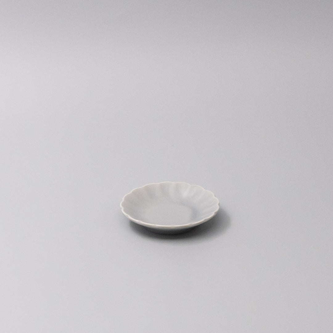 Sauce Dish 8cm Scallop Ice Blue Gloss Glaze - Main product image