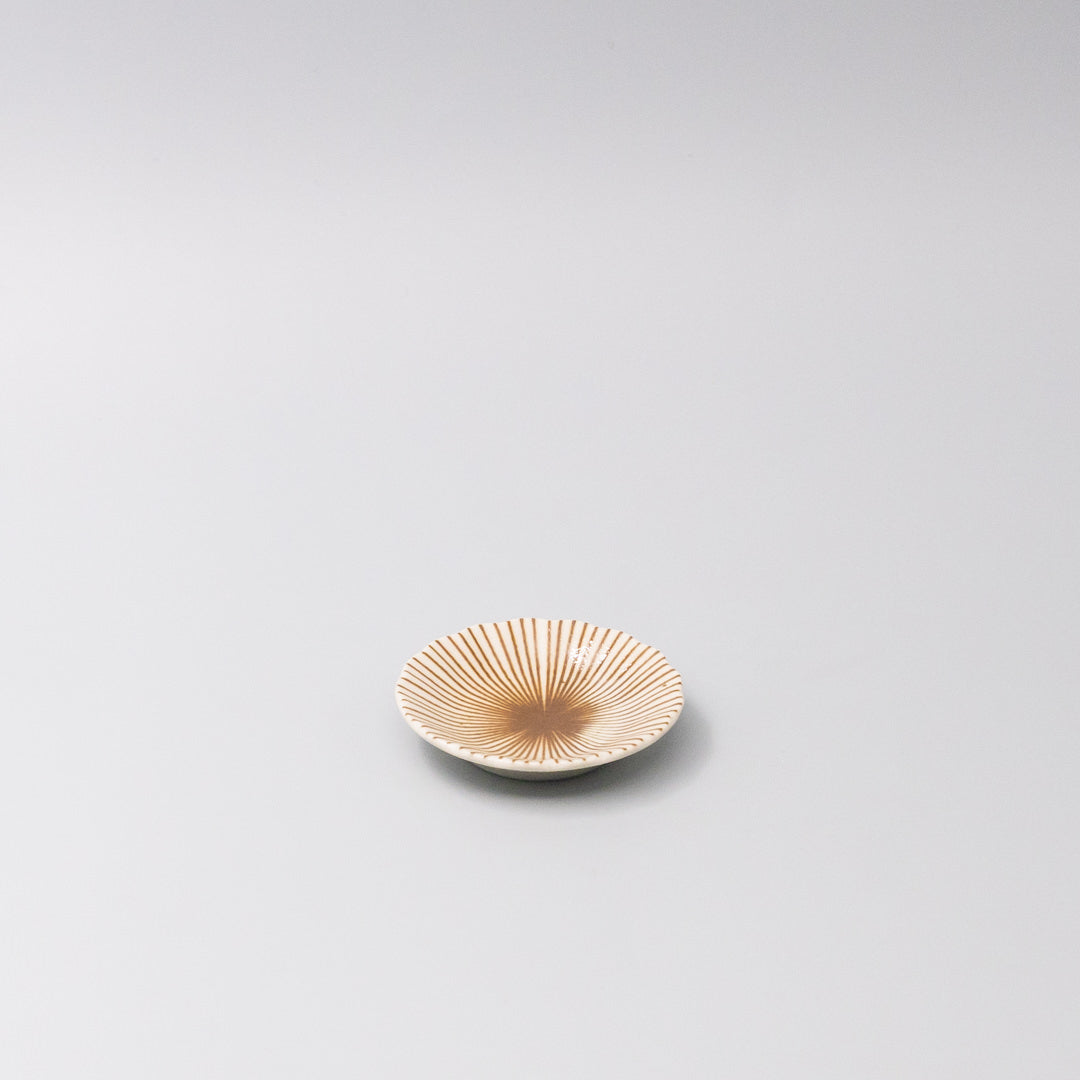 Sauce Dish 8cm Radiant Line Toffee Stripe Glaze - Main product image