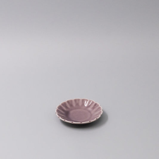 Sauce Dish 8cm Scallop Lilac Gloss Glaze - Main product image