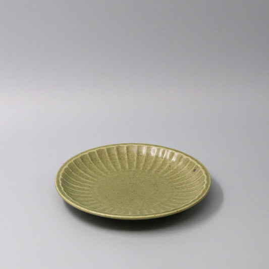 Plate 21.5cm Sunburst Green Glaze - Main product image