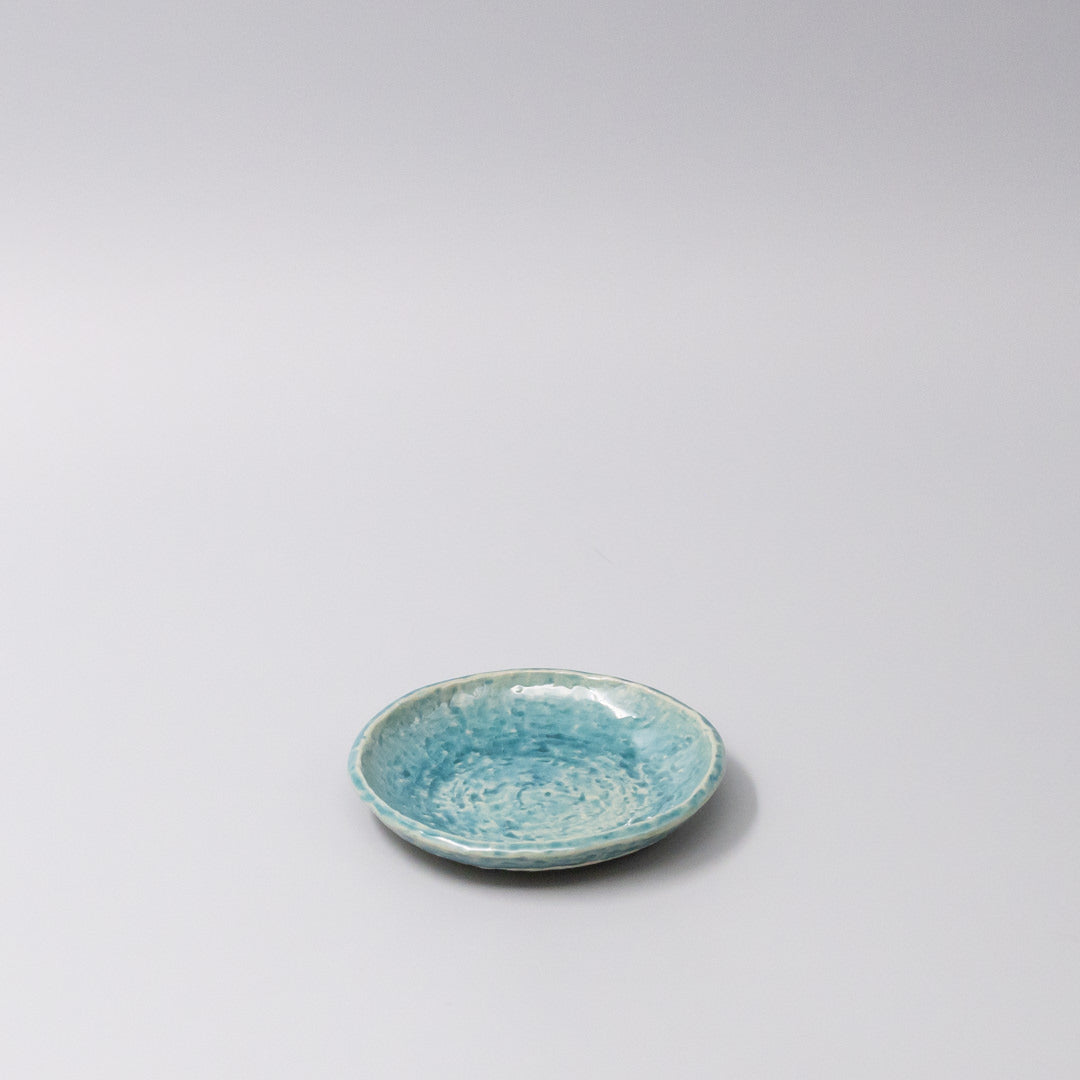 Sauce Dish 11.5cm Crackle Turquoise Glaze - Main product image