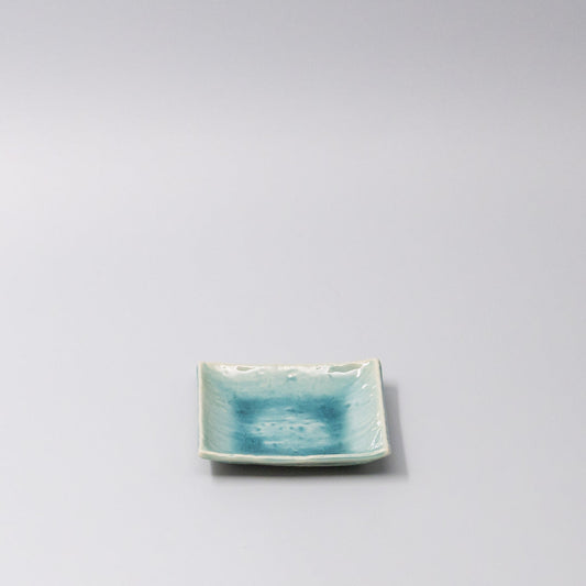 Sauce Dish 10cm Crackle Turquoise Glaze - Main product image