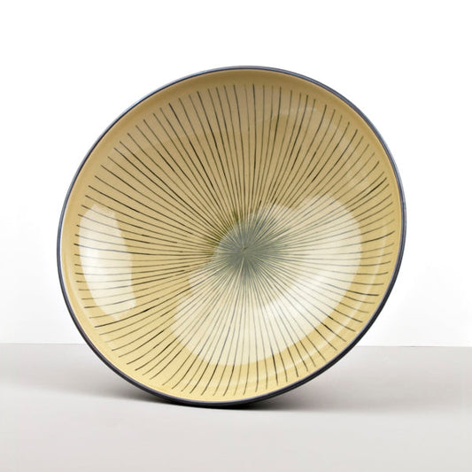 Serving Bowl 28cm Green Converging Line Glaze - Main product image