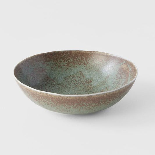Bowl Oval 16cm Green Fade Glaze - Main product image