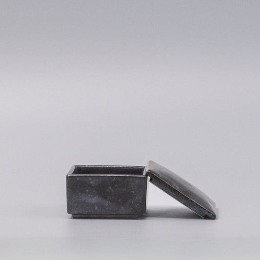 Box with Lid 7cm Craft Black Glaze - Main product image