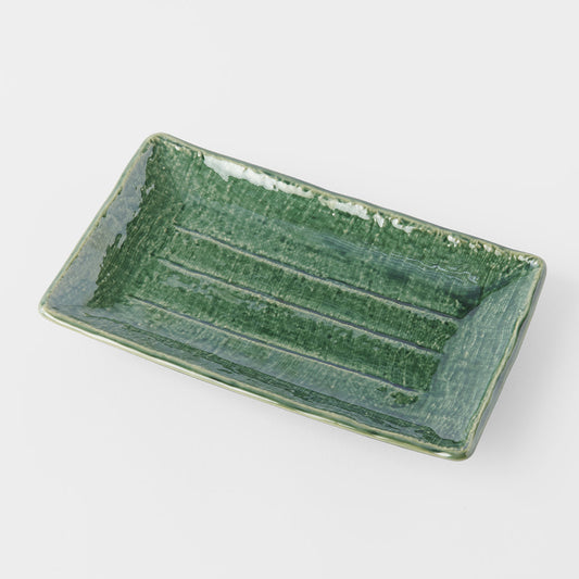 Sushi Plate 21cm Oribe Green Glaze - Main product image