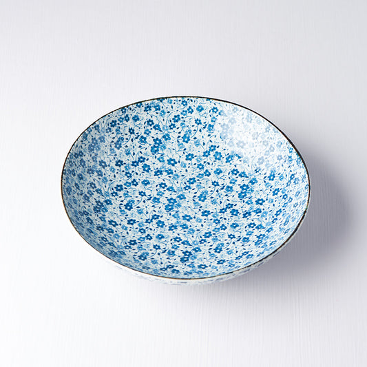 Pasta Bowl 21cm Blue Daisy Glaze - Main product image