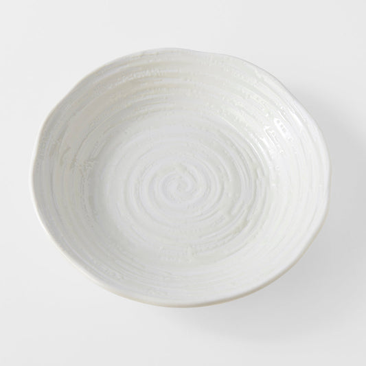 Bowl 23.5cm White Spiral Glaze - Main product image