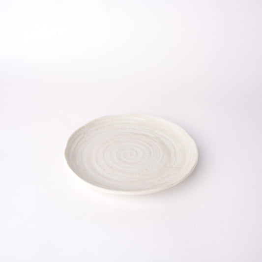Tapas Plate 16cm White Spiral Glaze - Main product image