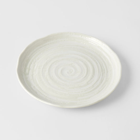 Side Plate 21.5cm White Spiral Glaze - Main product image