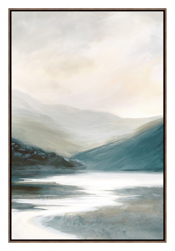Mountains By The Canal Framed Artwork 120cm - Main product image