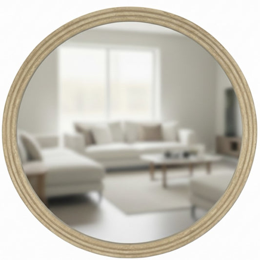 Travertine Look Round Mirror 80cm - Main product image