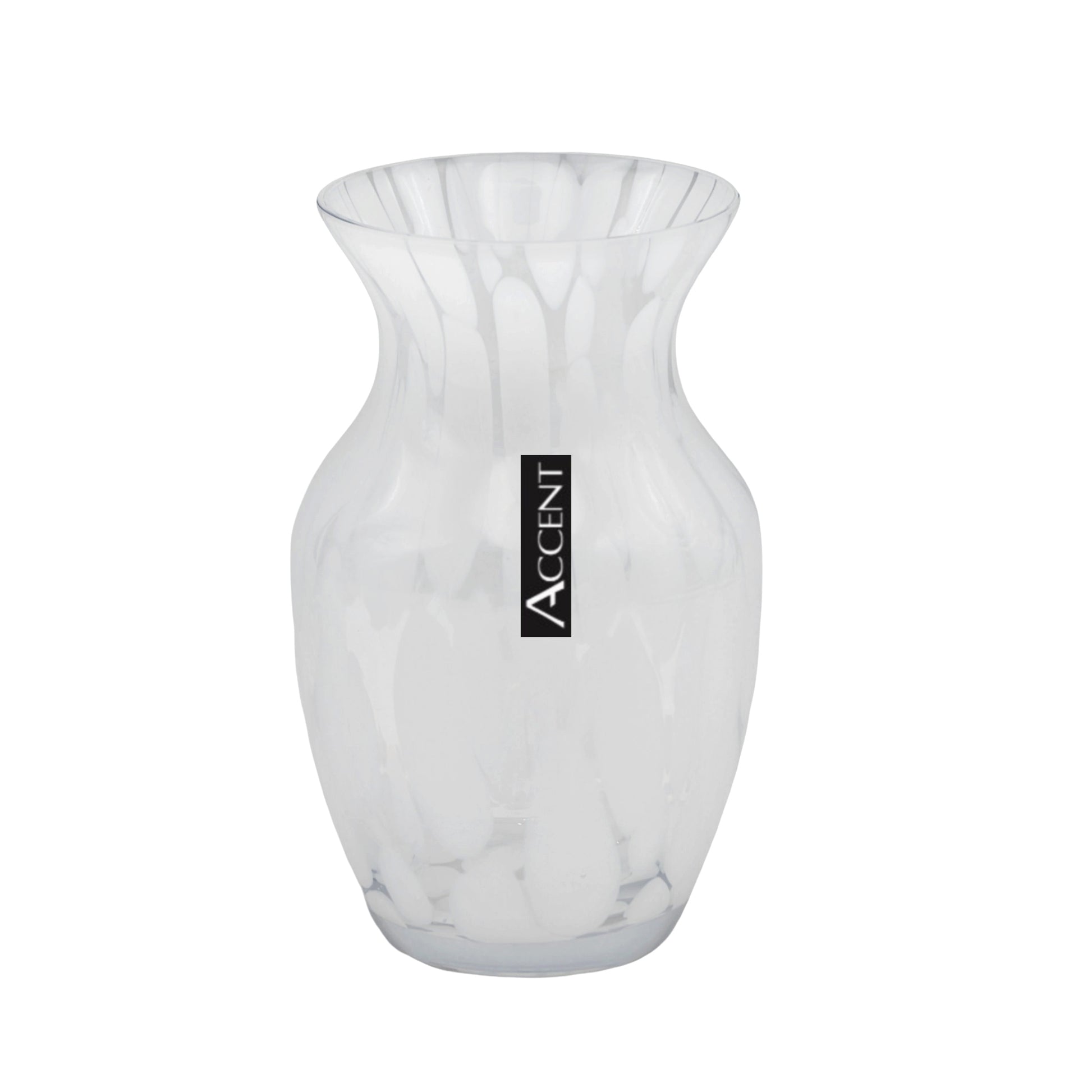 bulk 6 White Speckle Flared Vase 20cm - Main product image