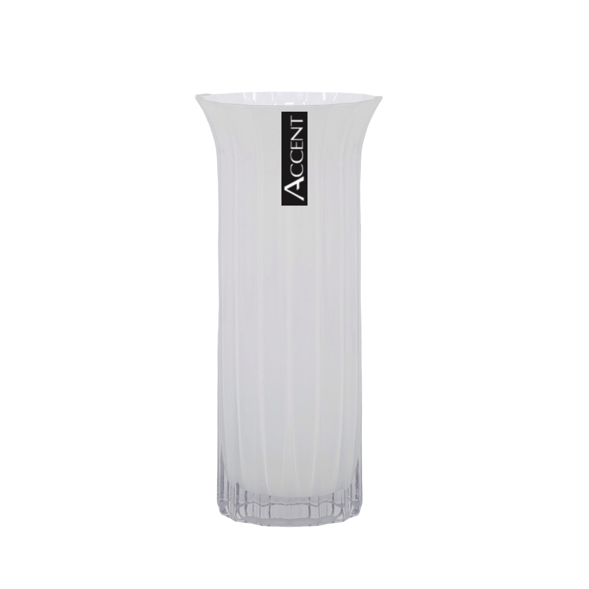 bulk 6 White Flared Ripple Vase 25cm - Main product image