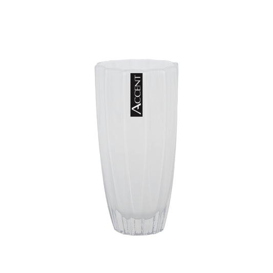 bulk 6 White Concave Ripple Vase 20cm - Main product image