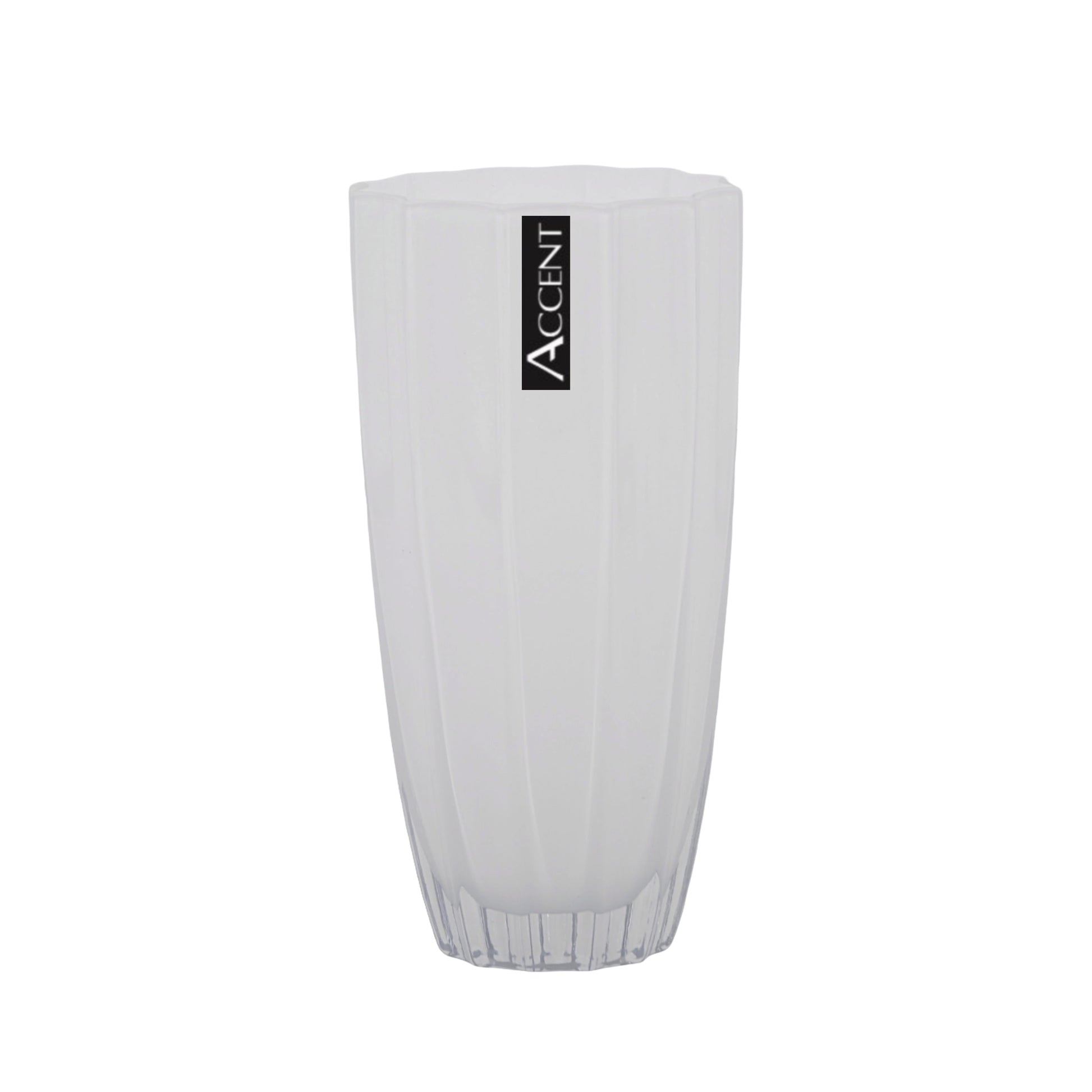 bulk 6 White Concave Ripple Vase 25cm - Main product image