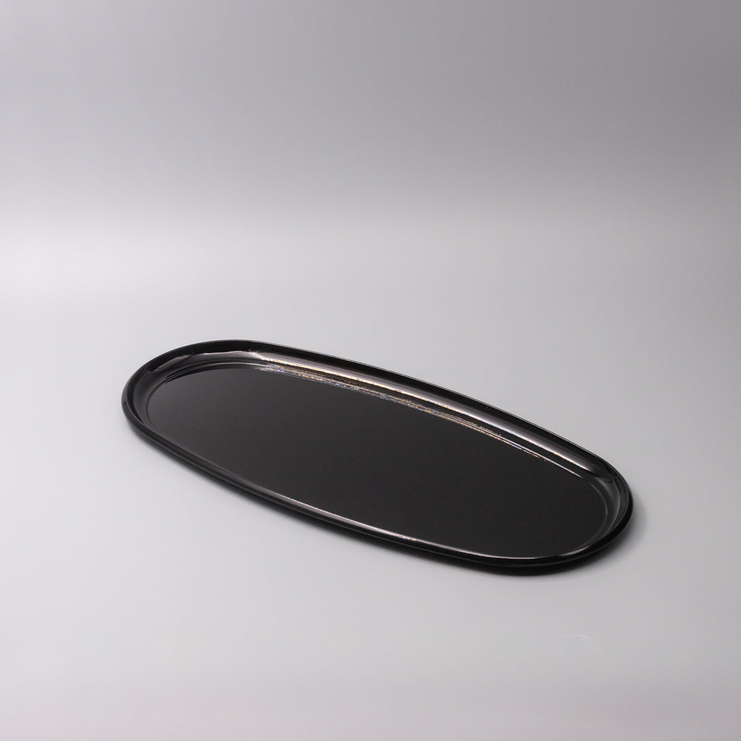 Platter Oval 42.5cm Black Lacquerware Glaze - Main product image