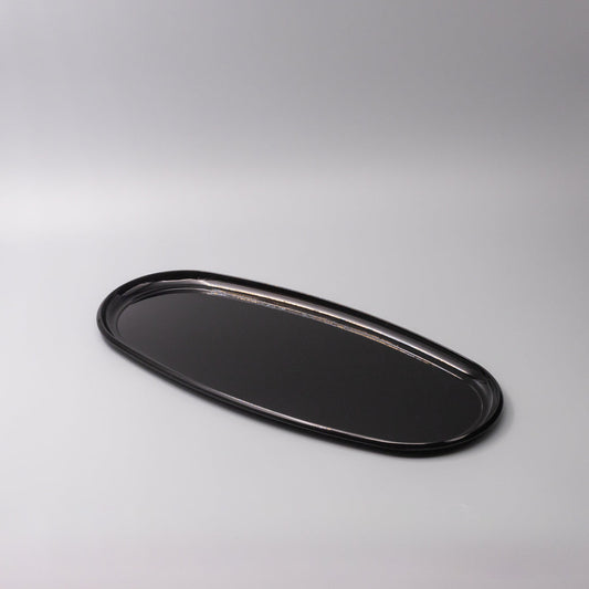 Platter Oval 42.5cm Black Lacquerware Glaze - Main product image