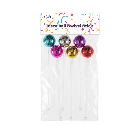 bulk 144 Reusable Plastic Disco Ball Swivel Stick Asst - Main product image