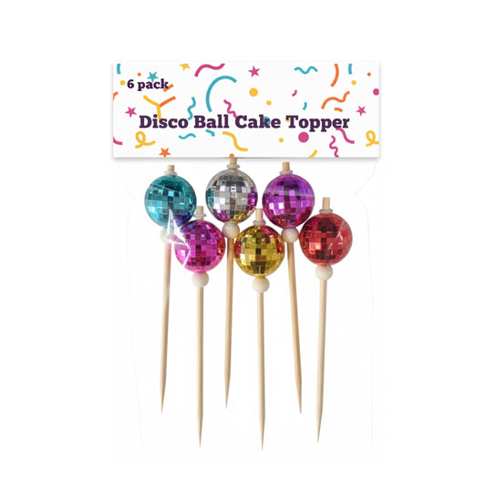 bulk 144 Reusable Plastic Disco Ball Cake Topper Asst - Main product image
