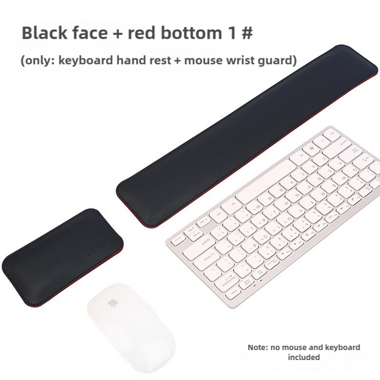 And Yellow Premium Dual - Sided PU Leather Keyboard Wrist Rest and Mouse Pad Set - Ergonomic Support for Comfortable Typing and Mouse Use
