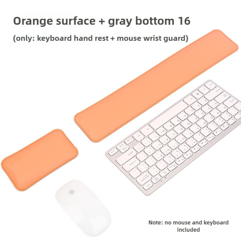 And Yellow Premium Dual - Sided PU Leather Keyboard Wrist Rest and Mouse Pad Set - Ergonomic Support for Comfortable Typing and Mouse Use