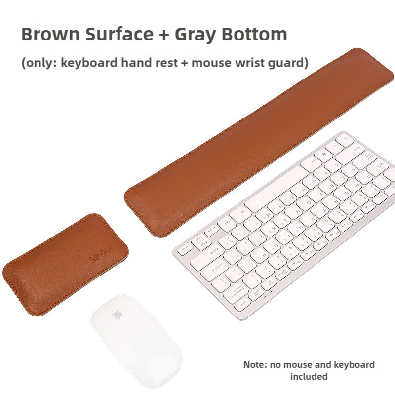 And Yellow Premium Dual - Sided PU Leather Keyboard Wrist Rest and Mouse Pad Set - Ergonomic Support for Comfortable Typing and Mouse Use