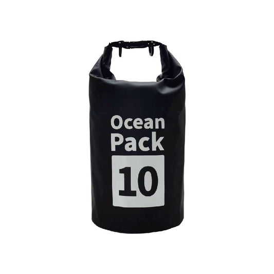 Black 10L Waterproof Dry Bag - PVC Mesh Rafting & Swimming Backpack - Main product image