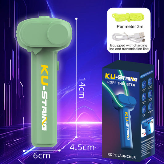 Green 3-Meter Glow-in-the-Dark Rope Launcher Toy - Fun Stress Relief for All Ages - Main product image