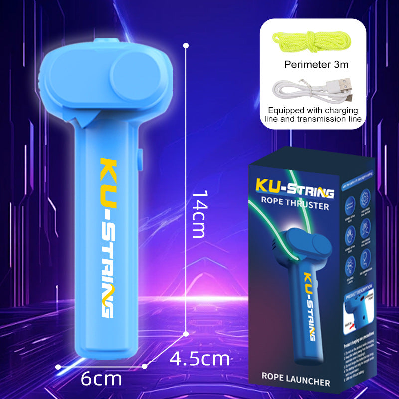 Blue 3-Meter Glow-in-the-Dark Rope Launcher Toy - Fun Stress Relief for All Ages - Main product image