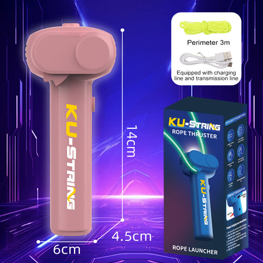 Pink 3-Meter Glow-in-the-Dark Rope Launcher Toy - Fun Stress Relief for All Ages - Main product image