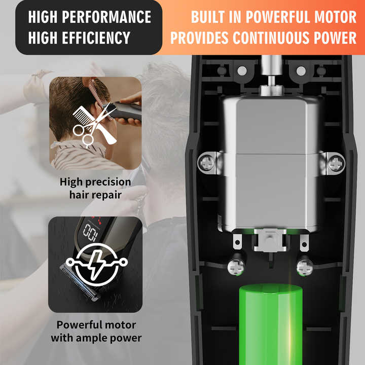 Grey 5-in-1 Digital Display Hair Clipper Set - Adjustable Multifunctional Trimmer for Hair, Beard, and Precision Grooming - Product image 2