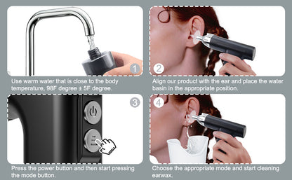 Black Electric Earwax Irrigator Set - Gentle and effective earwax cleaner with collection basin and earplugs - Product image 7