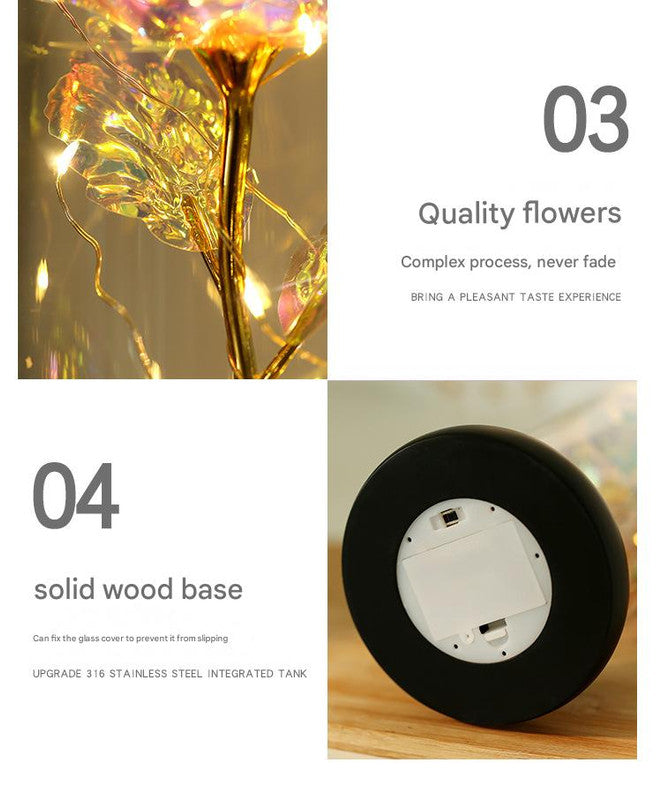 Enchanted Rose & Teddy Bear in Glass Dome with LED Lights - I Love You" Gift(blue)" - Product image 3