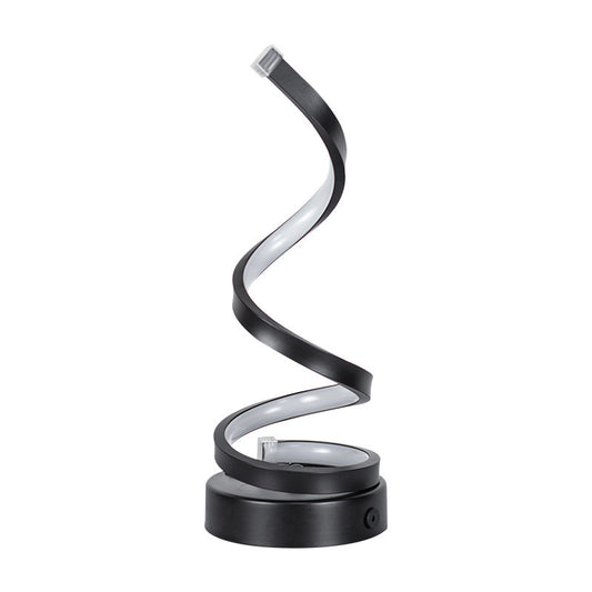 Modern Spiral LED Table Lamp - Dimmable, 3 Light Modes(black) - Main product image