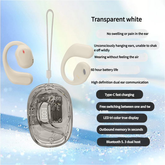 OWS Open - Ear TWS Earbuds with AI Translation - Bluetooth 5.4, 360 ACS Sound, LED Display Case