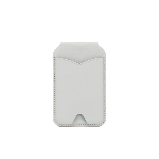 Light Grey Chic MagSafe Wallet with Mirror & Stand - PU Leather Card Holder for iPhone 12 - 16 Series