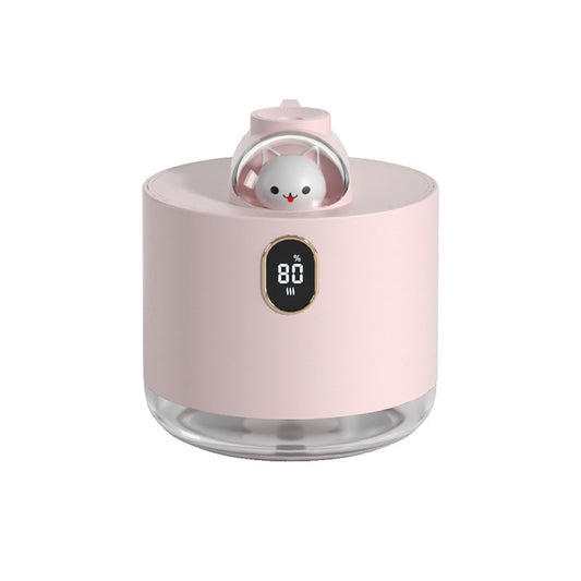 Adorable Space Capsule Humidifier - Portable USB Cool Mist Maker with LED Display & Ambient Night Light
