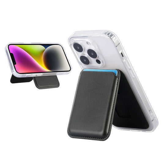Slim Magnetic Card Holder Wallet with Adjustable Kickstand - MagSafe Compatible
