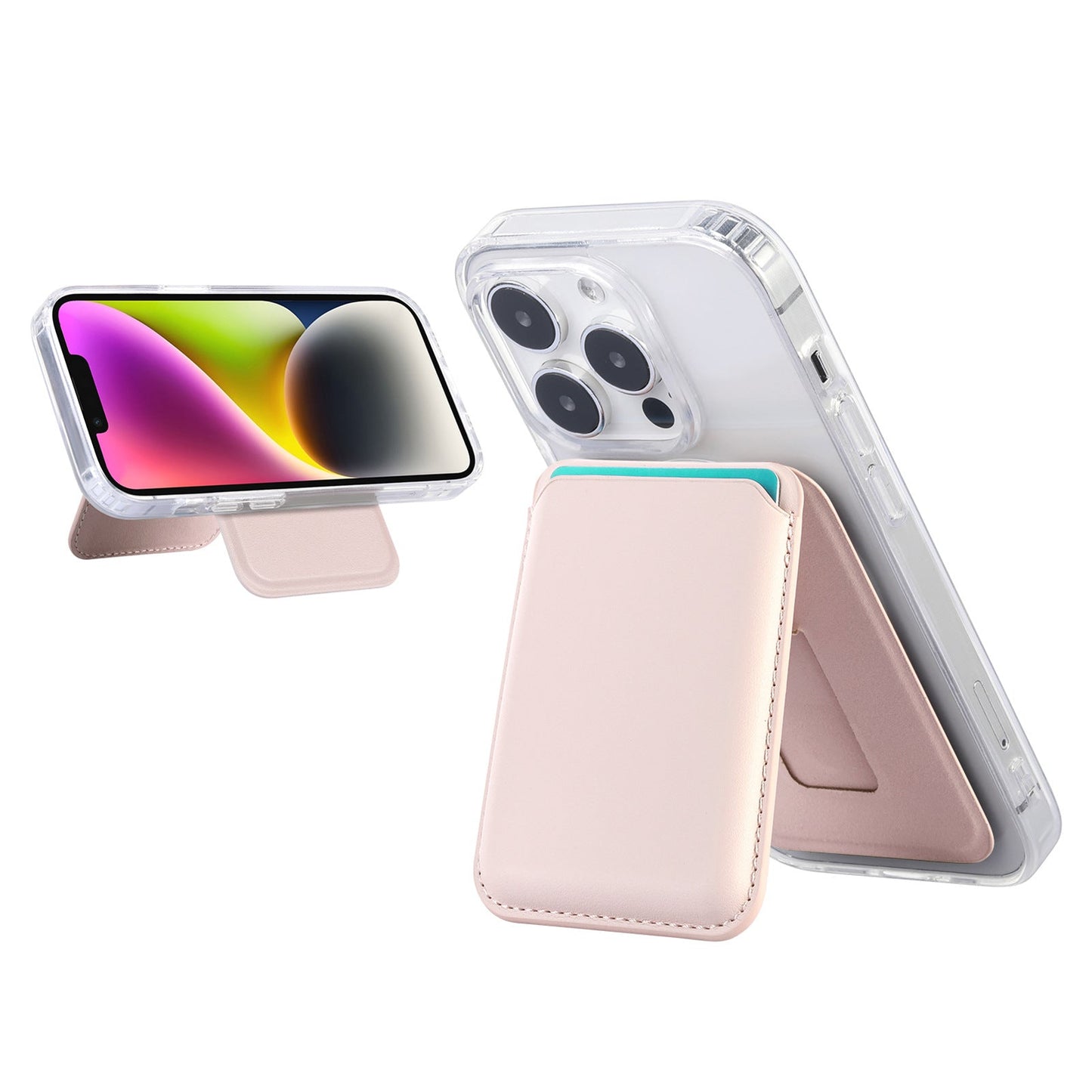 Slim Magnetic Card Holder Wallet with Adjustable Kickstand - MagSafe Compatible