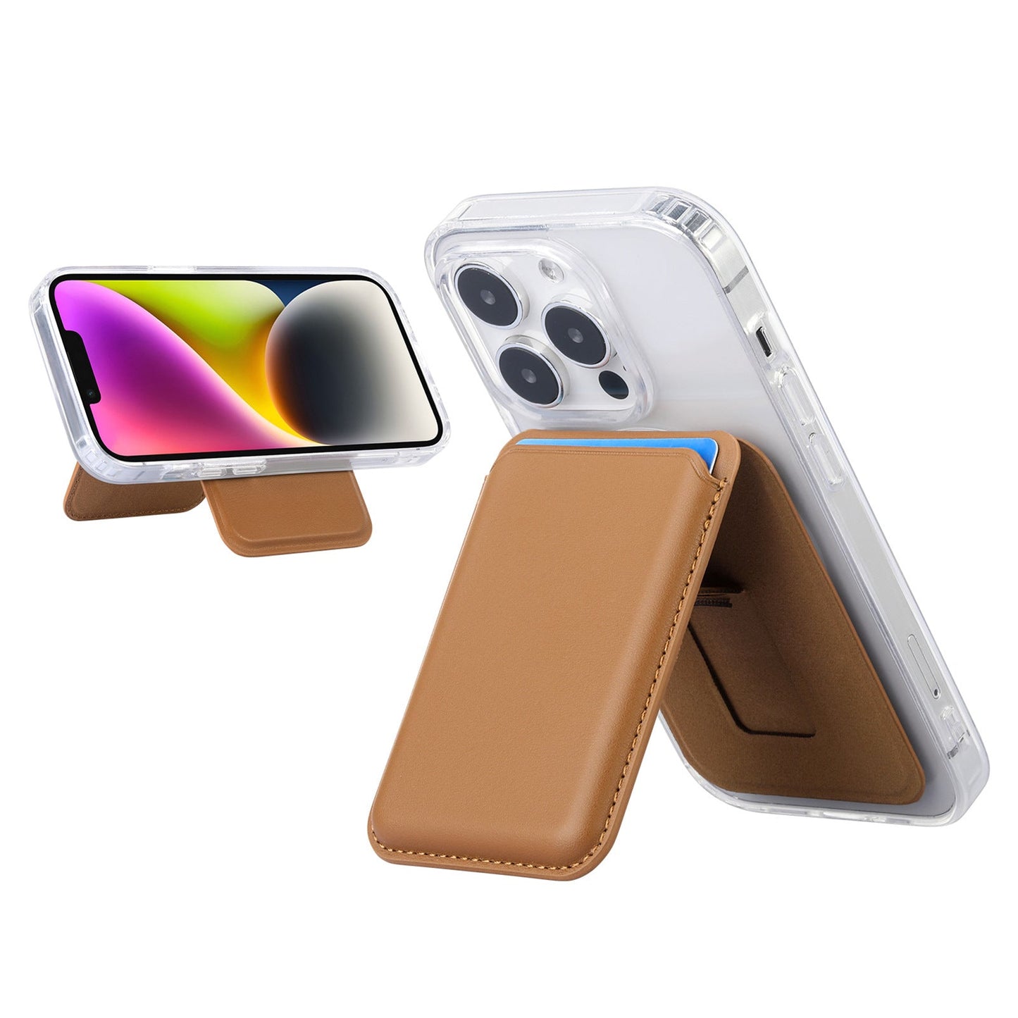 Slim Magnetic Card Holder Wallet with Adjustable Kickstand - MagSafe Compatible