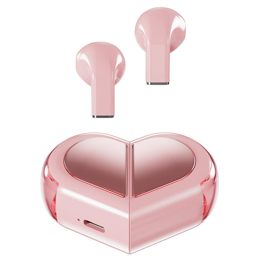 Mini True Wireless Bluetooth 5.3 Earbuds - Heart - Capsule Case, Touch Control, Auto - Connect