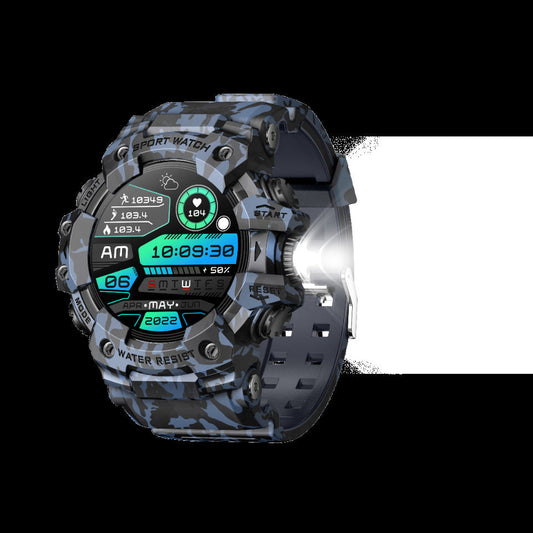 Rugged Outdoor Sport Smartwatch - HD Display, Compass, Flashlight, 100+ Sports Modes, Health Monitoring & Bluetooth Calls