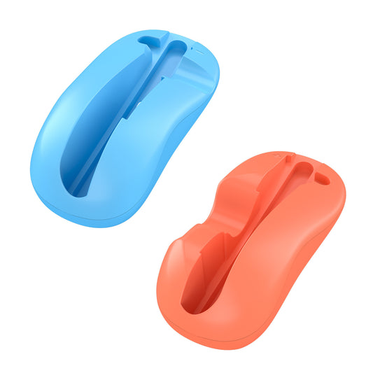 Ergonomic Mouse Grip for Nintendo Switch Joy-Con - 2-Pack Controller Holder (Orange Blue) - Main product image